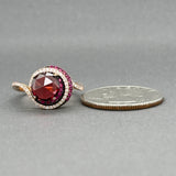 Estate 14K R Gold 3.03ctw Garnet & Sapphire & 0.13ctw Diamond Ring