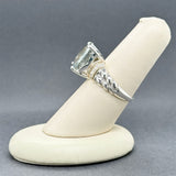 Estate SS 14 7.29ct Prasiolite & 0.01ctw Diamond Ring