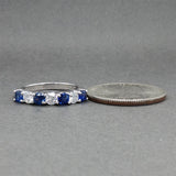 Estate 18K W Gold 0.80ctw Sapphire & 0.40ctw Diamond Ring