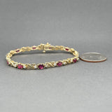 Estate 14K Y Gold 4.51ctw Ruby & 0.78ctw Diamond Bracelet