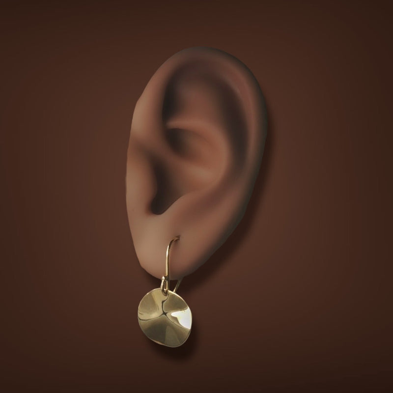 Estate Ippolita 18K Y Gold Mini Wavy Disc Drop Earrings