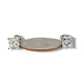 14K W Gold 2.00ctw F/VS1 Lab-Created Princess Cut Diamond Earrings