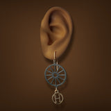 Estate Hermes 18K R Gold Crazy Caleche Dangle Earrings