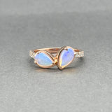Estate 14K R Gold 0.94ctw Opal & 0.21ctw Diamond Ring
