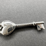 Estate Tiffany & Co. SS 0.02ct Diamond Heart Key Pendant