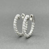 Estate 14K W Gold 0.67ctw G/SI1-2 Diamond In/Out Hoop Earrings