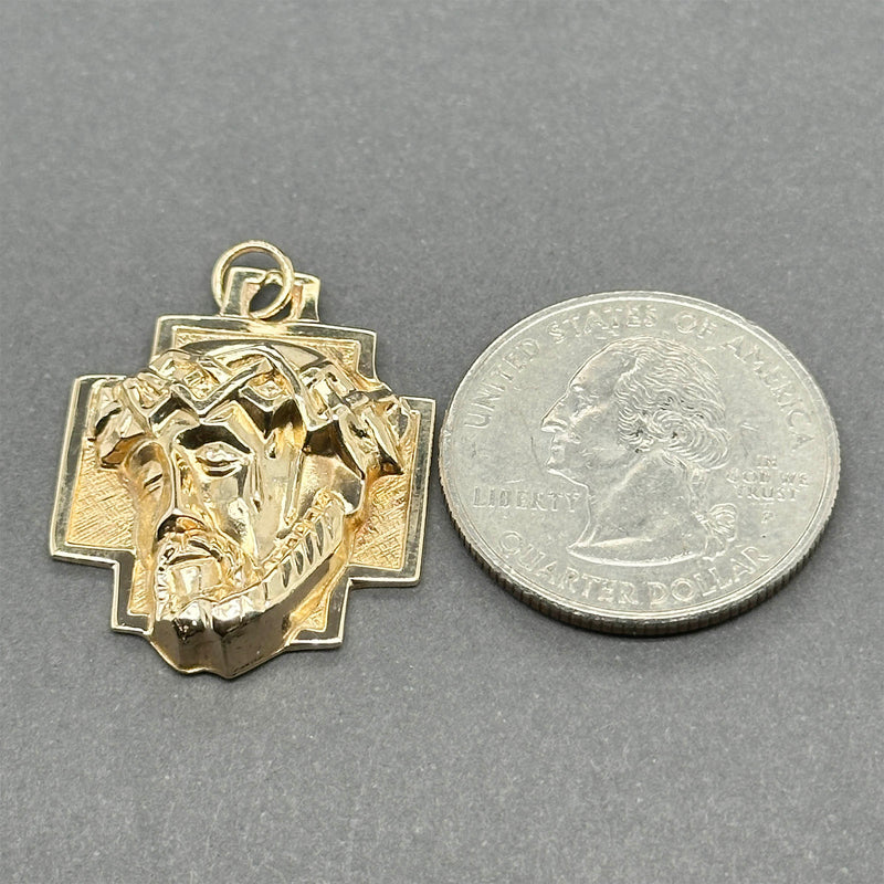 Estate 14K Y Gold Christ Head Pendant