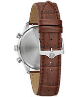 Men's Bulova Watch Sutton Blue Dial Brown Band 96B402