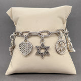 Estate John Hardy SS Carved Faith Charm Bracelet