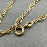Estate 14K Y Gold Filigree Bar Link Anklet