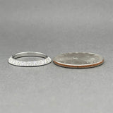 Estate 14K W Gold 0.30ctw One Sided Pave Diamond Ring