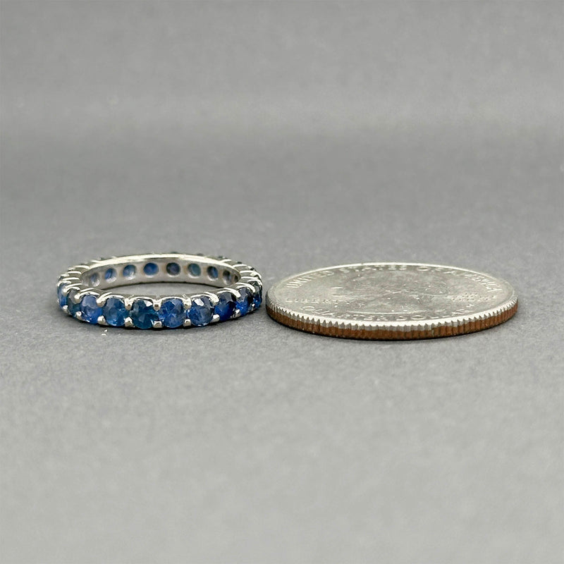 Estate 14K W Gold 2.45ctw Sapphire Eternity Ring