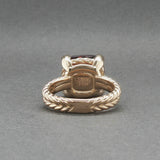 Estate David Yurman 18K Y Gold 7.99ct Garnet & Diamond Chatelaine Ring