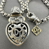 Estate David Yurman SS 14 Amethyst Heart Enhancer 32” Pendant