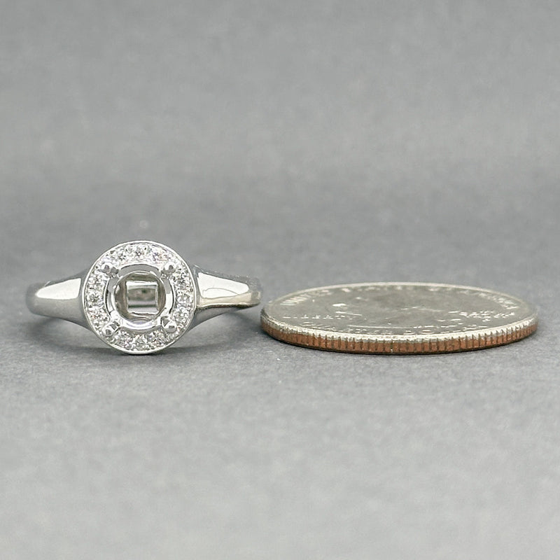 Estate 14K W Gold 0.15ctw H/SI1 Diamond Mounting Ring