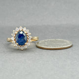 Estate 14K Y Gold 1.63ct Sapphire & 0.47ctw Diamond Cocktail Ring