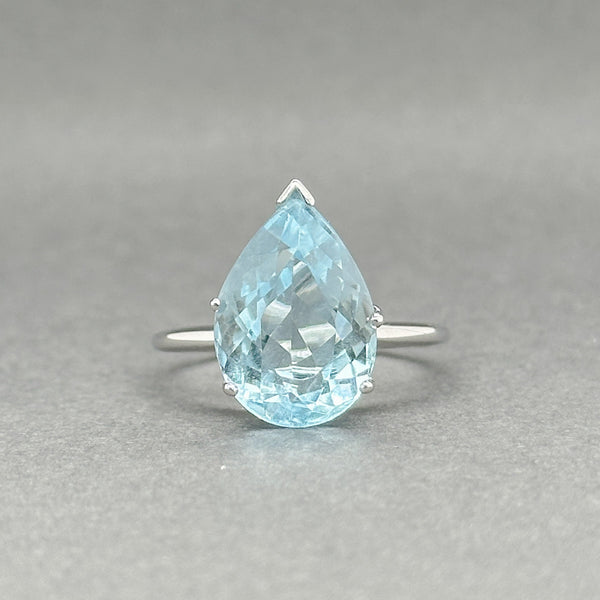 Estate 14K W Gold 10.53ct Blue Topaz Ring