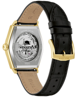 Men's Bulova Sinatra Watch Gold Tone with Black Leather Band 97B243