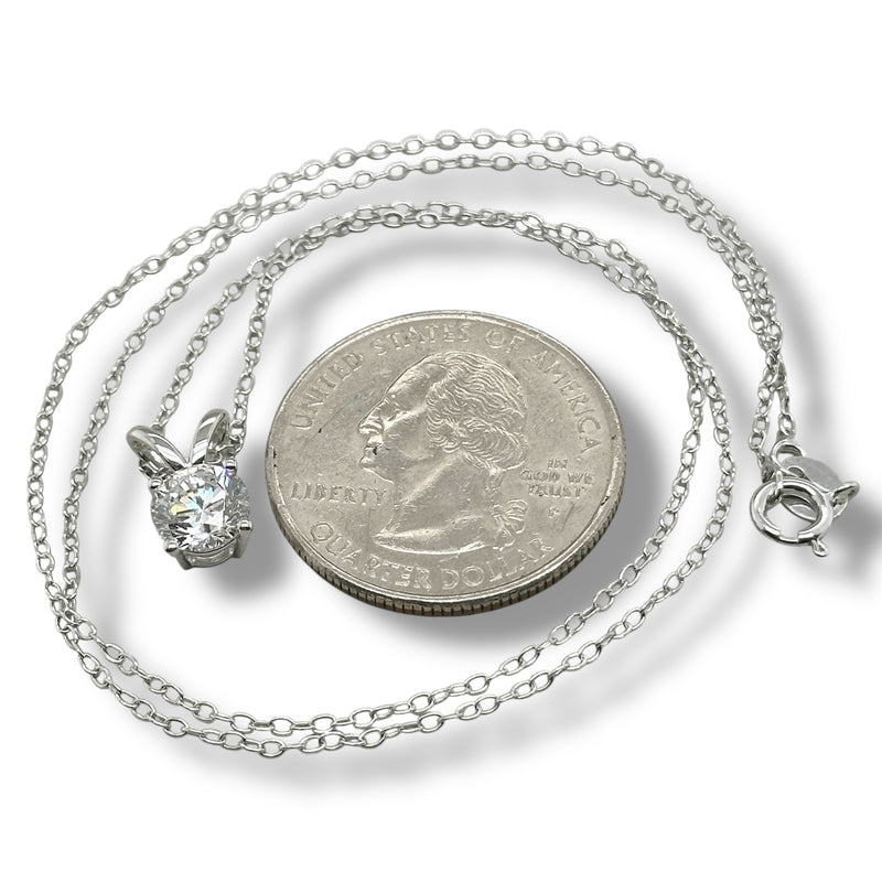 SS 1.00ct  F-G/VS2 Lab Created Solitaire Diamond Pendant