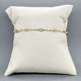 Estate 14K Y Gold Filigree Bar Link Anklet