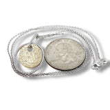 14K TT Gold 0.33ctw F/SI1 Double Oval Hammered Diamond Pendant