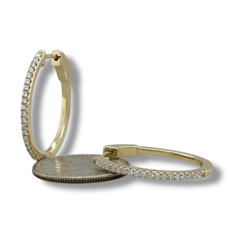 14K Y Gold 0.48ctw Diamond Hoop Earrings
