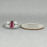 Estate 18K W Gold 0.72ct Ruby & 0.25ctw Diamond Ring