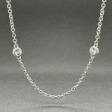 Estate Judith Ripka SS CZ Station 36” Necklace