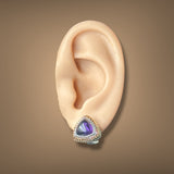 Estate SS 18 Amethyst Trillion Earrings