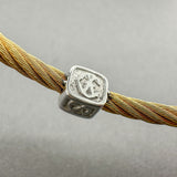 Estate Charriol 18K W Gold Steel 0.12ctw Diamond Bangle Bracelet