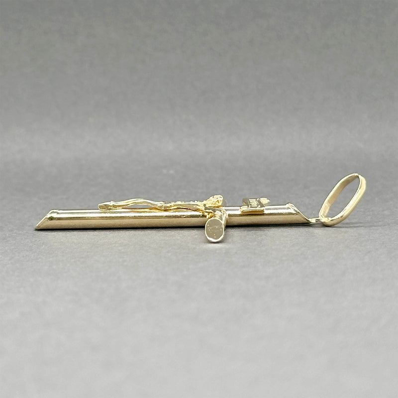 Estate 14K Y Gold 47.68mm INRI Crucifix Pendant