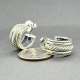 Estate David Yurman SS 14 Cable Collectibles Hoop Earrings