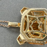 Estate Effy 14K Y Gold 9.51ctw Citrine & Garnet & 0.25ctw H/SI1-2 Diamond Panther Pendant