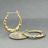 Estate 14K Y Gold 24.7mm Twisted Hoop Earrings
