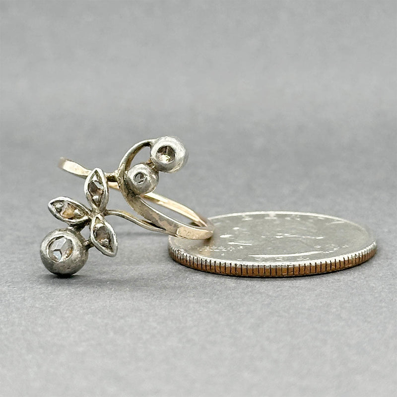 Estate SS 14 Art Nouveau 0.17ctw Diamond Ring