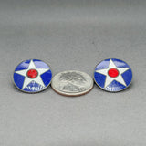 Estate SS Enamel WWII Airforce Star Pin Set of 2