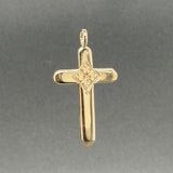 Estate 14K Y Gold 34mm Floral Cross Pendant