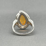 Estate Platinum 4.67ct Fire Opal & 0.40ctw Diamond Cocktail Ring