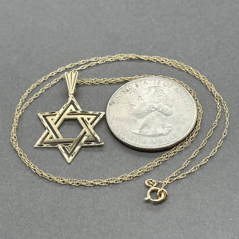 Estate 14K Y Gold Star of David Pendant