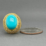 Estate 18K Y Gold 8.52ct Turquoise Ring