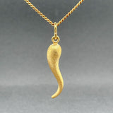 Estate 18K Y Gold Italian Horn 24” Necklace