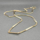 Estate 14K Y Gold 3.3mm 20” Fancy Bar Link Watch Fob Chain