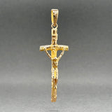 Estate 18K Y Gold 54.98mm Crucifix Pendant