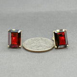 Estate 14K Y Gold Garnet Stud Earrings