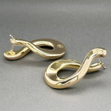 Estate 14K Y Gold Electroformed Teardrop Hoop Earrings