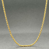 Estate 18K Y Gold 1.8mm 23.5” Rope Chain