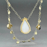 Estate YGP White Acrylic, Tourmaline, & CZ Double Necklace Set