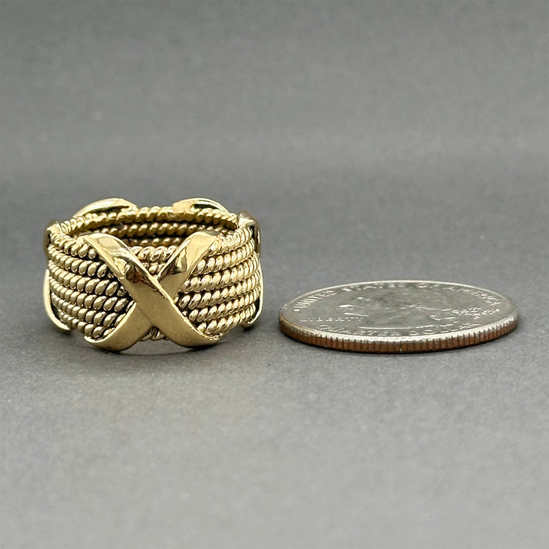 Estate Tiffany & Co. Schlumberger 18K Y Gold 6 Row Rope Ring