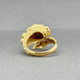Estate 18K Y Gold 0.70ctw Ruby Lion Ring