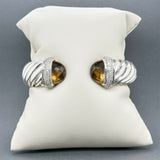 Estate David Yurman SS 12.83ctw Smoky Quartz & Diamond Waverly Cuff Bracelet